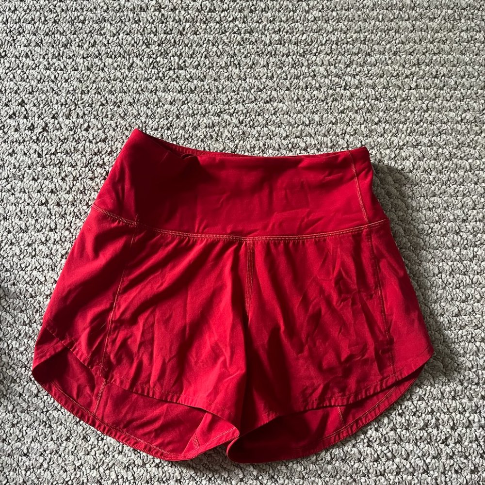 Lululemon Dark Red Speed Up Shorts Size 2 4 Inch